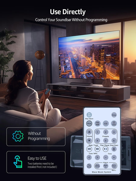 Replacement Remote Control for Bose Solo 5 10 15 Series II TV Sound System 418775 410376 431974 845194 740928-1120 838309-1100, for Bose Solo Soundbar Series II and TV Speaker