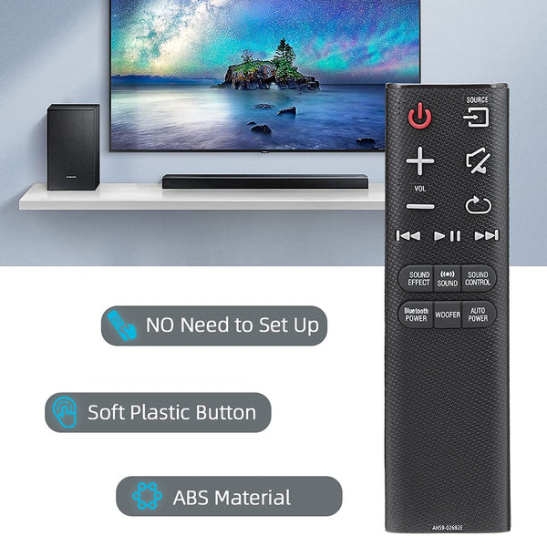 Replacement for Samsung Soundbar Remote and Samsung HW- J Series 2.1 Soundbar Speaker System, Samsung J Series Sound Bar Home Theater System AH59-02692E AH59-02692F