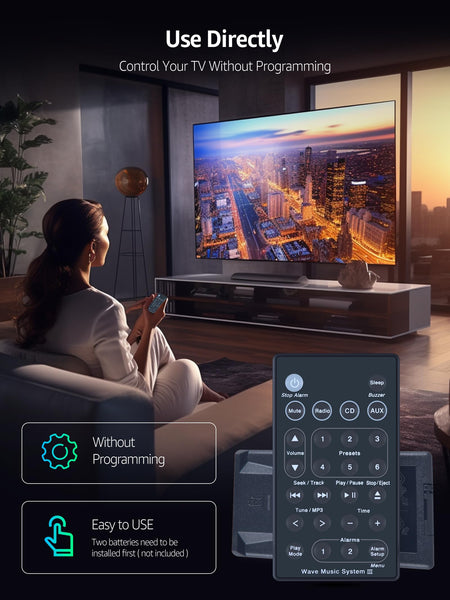 Replacement Remote Control for Bose Solo 5 10 15 Series II TV Sound System 418775 410376 431974 845194 740928-1120 838309-1100, for Bose Solo Soundbar Series II and TV Speaker