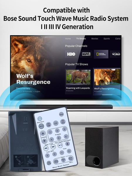 Replacement Remote Control for Bose Solo 5 10 15 Series II TV Sound System 418775 410376 431974 845194 740928-1120 838309-1100, for Bose Solo Soundbar Series II and TV Speaker