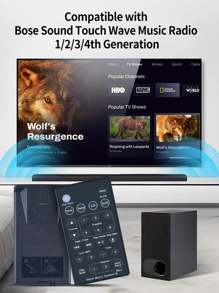 Replacement Remote Control for Bose Solo 5 10 15 Series II TV Sound System 418775 410376 431974 845194 740928-1120 838309-1100, for Bose Solo Soundbar Series II and TV Speaker
