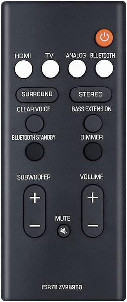 Replacement Remote Control FSR78 ZV28960 for Yamaha YAS-207 YAS207 YAS-1080 YAS-108 YAS-107 YAS107 YAS-106 YAS106 ATS-2090 ATS-1080 ATS-1070 ATS-1060 Home Audio Speaker System