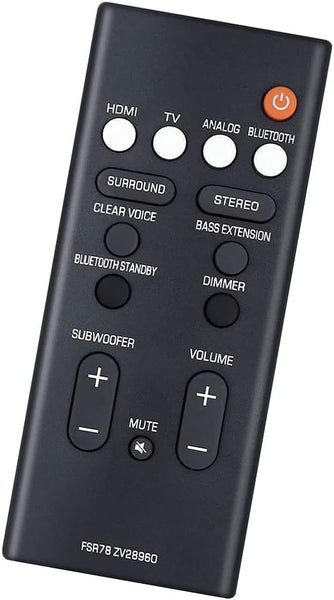 Replacement Remote Control FSR78 ZV28960 for Yamaha YAS-207 YAS207 YAS-1080 YAS-108 YAS-107 YAS107 YAS-106 YAS106 ATS-2090 ATS-1080 ATS-1070 ATS-1060 Home Audio Speaker System