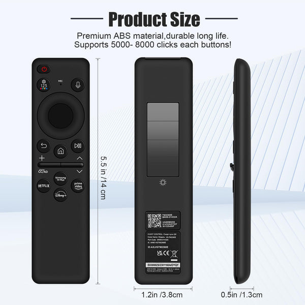 New BN59-01432A Solar TV Remote Control Replacement for Samsung Neo QLED 8K HDR Smart TVs, with Voice,2023